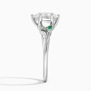 BOJ <b>Ring</b> 017 Pear Cut 925 <b>Silver</b> Arden Lab Diamond <b>Ring</b> with Lab <b>Emerald</b> Accents 2ct D Color VVS1 Moissanite GRA Certified - Product Image 3
