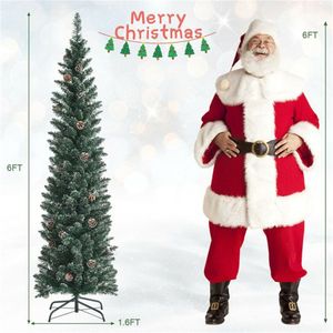 Albero di Natale Artificiale Verde 6 Piedi, 31 Pigne Realistiche, 267 Punte Folte, Supporto Pieghevole in Metallo, Funzionamento a Batteria, Grande Formato in PE - Product Image 5