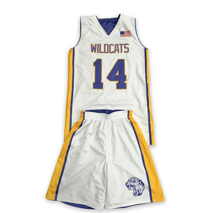Tenue de basketball unisexe personnalisée en maille respirante, uniforme réversible double face, imprimé par sublimation thermique en polyester - Product Image 2