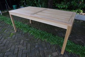 Table à manger rectangulaire extensible en teck massif avec un design moderne et une finition bien poncée pour une utilisation en extérieur TAB25 - Product Image 2