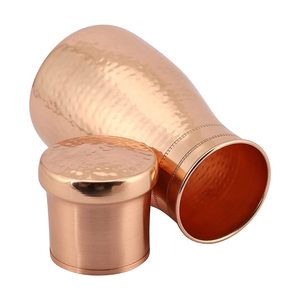Premium Pure <b>Copper</b> Bedside Water Carafe Set Hammered Pot <b>Copper</b> Glass Cover Nightstand Drinkware Exporter - Product Image 2