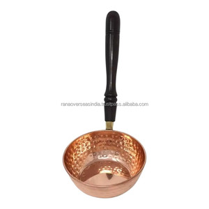 Sartén de cobre con mango de madera, utensilio de cocina indio - Product Image 1
