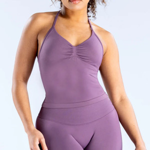 Top Corto Personalizado al por Mayor para Mujer, Cuello Cuadrado, Sin Mangas, Espalda Cruzada, Transpirable, para Fitness, Yoga y Deportes - Product Image 1