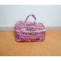 Ensemble de 3 trousses de toilette et de maquillage en coton indien matelassé écologique avec fermeture éclair pour sacs et voyages