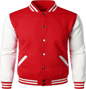 Chaqueta Varsity Unisex con Capucha, Bordado Personalizado OEM/ODM, 100% Lana, Cuello Alto, Estampado Geométrico con Letras en Relieve, Venta al Por Mayor, Invierno - Product Image 1