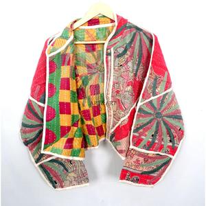 Wholesale 100% Cotton Designer Kantha <b>Jacket</b> MultiColor Ethnic Style Embroidery with open closure Handmade Vintage kantha <b>jacket</b> - Product Image 5