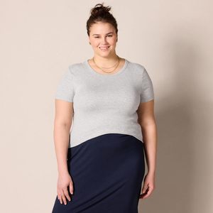 Camiseta Básica Premium de Algodón para Mujer, Tejido Suave y Transpirable, Cuello Redondo, Manga Corta, Ropa Casual para el Día a Día - Product Image 5