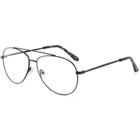 Gafas de Metal Ligero con Doble Puente para Hombre, Monturas Ópticas de 58 mm, Gafas de Estilo Clásico para Oficina y Uso Diario