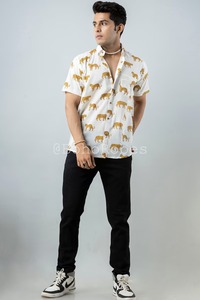 Camisa de algodón para hombre, estampada a mano, de manga corta, suave, de diseñador, para fiesta, de manga larga. - Product Image 2