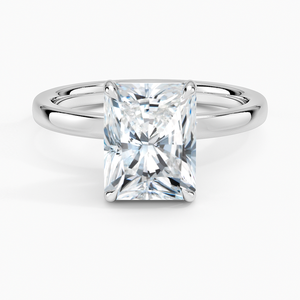 Anillo BOJ 73 con Corte Radiante, Plata 925, Halo de Diamantes, Anillo Solitario con Piedra de 2ct, Color D, VVS1, Moissanita, Certificado GRA, Precio Bajo - Product Image 1