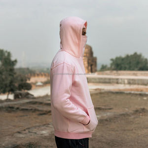 Sudaderas con Capucha de Alta Calidad, Color Rosa Claro, Cierre de Cremallera, Manga Larga, Cálidas para Invierno - Product Image 3