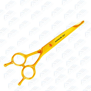 Gold Color Coated <b>Dog</b> Hair Grooming <b>Scissor</b> 7.5" Straight Blade Pet Grooming Shears with Double Adjustable Finger Rest - Product Image 3
