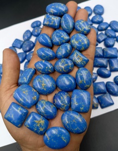 Lote al por mayor de piedras preciosas sueltas de lapislázuli azul natural pulido en forma ovalada/cojín/pera para fabricación de joyas - Product Image 4