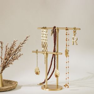 Elegant Gold Metal Jewelry Stand <b>Earring</b> <b>Holder</b> Rack Necklace Organizer Storage Display for Home Decoration and Gift Purpose Use - Product Image 1