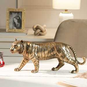 New in stock Aluminum Tiger Sculpture Animal <b>Figure</b> Traditional Design for Tabletop Decor Living Room Display - Product Image 4