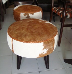 Nordic Style Wooden Ottoman <b>Footrest</b> Stool with Soft Cushion Seat for Home Decor and Lounge Use - Product Image 1