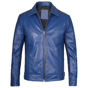 Service OEM, Veste en cuir noire pour homme personnalisée, best-seller, haute qualité, faible MOQ, tailles personnalisées, vestes en cuir chauffantes pour l'hiver - Product Image 1