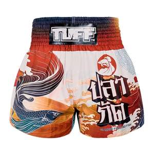 Pantalones Cortos de Muay Thai para Hombre, Satinados, Cintura Elástica, para Entrenamiento, Gimnasio, Kickboxing, Ligeros, Estampado Colorido, Top para Hombre, Muay Thai, Artes Marciales - Product Image 5