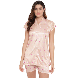 Pijamas de Verano para Mujer de Alta Calidad, 100% Algodón, Manga Corta, con Logotipo Frontal, Transpirables, de Secado Rápido, al por Mayor - Product Image 1