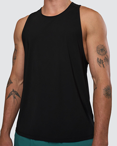เสื้อยืดกีฬา HEALY แบบเรียบสำหรับผู้ชาย ผ้าคอตตอนผสมสแปนเด็กซ์ 180 GSM เสื้อกล้าม Homme Tank Top - Product Image 5