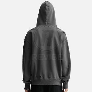 Sweat-shirts d'hiver déchirés fabriqués au Pakistan avec logo et couleurs personnalisés, 100 % coton, décontractés - Product Image 4