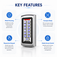 Contrôleur d'accès de porte autonome avec clavier PIN et lecteur de carte de proximité RFID EM 125KHz, boîtier métallique étanche IP68, vente en gros directe usine
