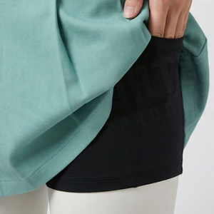 Minifalda Plisada para Mujer, Color Sólido, Cintura Regular Cómoda, Tejido de Tela, Estilo para Todas las Temporadas - Product Image 5
