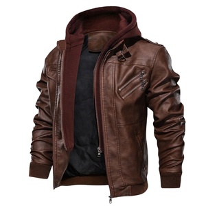 Jacket For Man Men Clothing Leather Jacket New Fashion Windproof Leather Jacket For Men Washed Leather Jackets & <b>Tops</b> for Men - Product Image 1