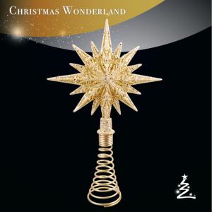 Nouvelle Décoration Créative de Noël et du Nouvel An en Gros : Étoile de Sapin en Acrylique Doré Scintillant à 16 Pointes - Product Image 2