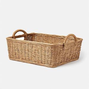 Panier en jonc de mer tressé multi-usages et durable avec poignées pour une organisation élégante de la cuisine et de la salle de bain, solutions de rangement pratiques - Product Image 1