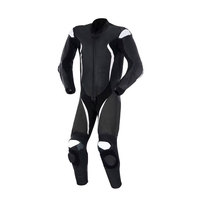 Traje de Motociclismo de Cuero Personalizado, Transpirable, para Invierno, Diseño Personalizado, Traje de Carreras Negro y Blanco