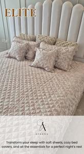 Juego de Ropa de Cama de Lujo para Novia, de Algodón/Lino, 5 Piezas, Duradero, para Todas las Estaciones, Cubrecama de 2.0m con Fundas de Almohada y Funda de Cojín con Encaje - Product Image 5