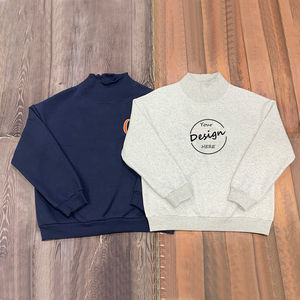 Breathable Quick Dry Women's Pullover Mockneck Sweatshirt 100% Cotton High Quality Fleece Fabric Lightweight Custom Logo Low MOQ - Product Image 1