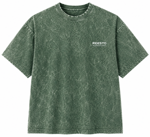 Camiseta de manga corta con cuello redondo y serigrafía de alta calidad, logotipo personalizado, camiseta para hombre con efecto lavado a la piedra, diseño moderno, camiseta extragrande. - Product Image 1
