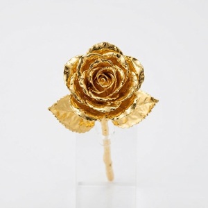 Rosa real bañada en oro de 24 quilates, hecha a mano, un regalo romántico de amor para el Día de San Valentín, aniversario y Día de la Madre. - Product Image 1