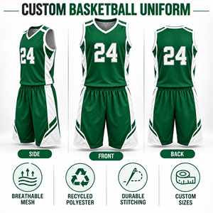 Ensemble d'uniformes de basketball en polyester, maillot et short assortis, respirant, durable, vêtements de sport d'équipe, fournisseur en gros - Product Image 4