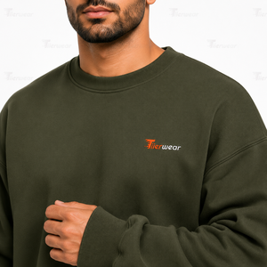 Ensemble de survêtement ample pour homme en molleton brossé de qualité supérieure, sweat-shirt à col rond et pantalon de jogging fuselé, deux pièces - Product Image 5