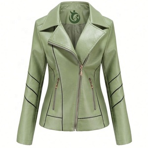 แจ็กเก็ตหนังแท้แขนยาวสำหรับผู้หญิง, เสื้อแจ็กเก็ตมอเตอร์ไซค์สำหรับฤดูหนาวเป็นมิตรต่อสิ่งแวดล้อม - Product Image 1