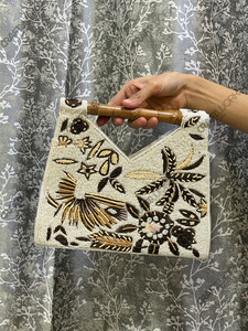 Elegant Pearl Beaded Shoulder Bag Handmade White Clutch Designer Evening Party Wedding <b>Handbag</b> Luxury Statement Purse Women - Product Image 3