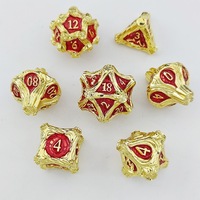 Ensemble de dés polyédriques de luxe faits à la main pour jeux de société - Dés de jeu de société pour groupe de jeu D&D - Ensemble de dés en métal massif