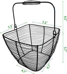 Panier à œufs en fil métallique avec poignée, support à œufs rustique en métal pour comptoir de cuisine, rangement et collection d'œufs style ferme - Product Image 2
