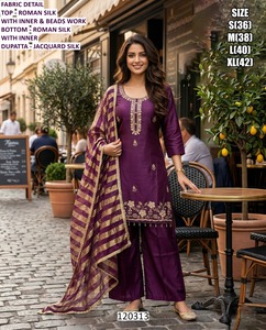 Mehefil Roop Traditional Silk Bhandhani Dupatta Embroidered Quick Dry Floor-Length Wedding Party Women's <b>Kurti</b> - Product Image 2