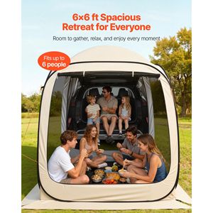 Tenda Schermo Portatile 6x6 piedi per 4-6 Persone, Gazebo Pop-Up per Portellone SUV con Lati in Rete, Materiale Oxford, Borsa per il Trasporto Inclusa - Product Image 3