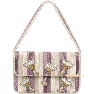 Sac à bandoulière perlé Martini, Sac à main cocktail, Pochette de soirée faite à la main, Sac chic et tendance, Pochette pour soirée entre filles, Sac esthétique perlé - Product Image 4