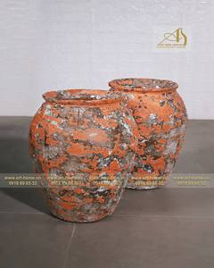 Atlantis AN039H50ORB Pots de fleurs ronds en céramique de luxe Mini balcon Jardin Décorations extérieures Jardinières pour la maison Finition galvanisée - Product Image 3