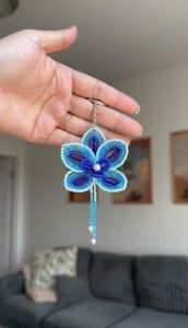 Bohemian Embroidery Beaded <b>Keychain</b> Handcrafted Beaded Key Holder with Premium Finish Elegant Handmade Embroidery Beaded Keychai - Product Image 5