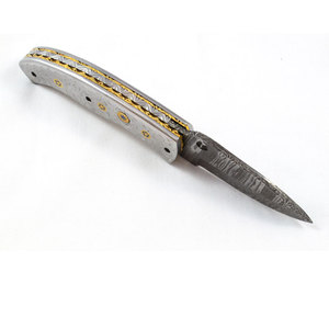 Handmade Damascus Steel Folding Knife Durable Pocket Design Outdoor <b>Camping</b> Hiking Fishing Travel Work Utility <b>Tool</b> - Product Image 3
