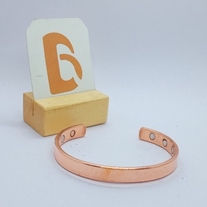 <b>Copper</b> Cuff Bracelet with Magnets Custom Engraving Unisex Classic Jewelry for Daily Wear and Gifting - Product Image 2