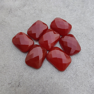 Natural Red Onyx Checker Cut Rectangle <b>Cushion</b> AAA+ Gemstone, Flat Back Calibrated Loose Stone All Sizes Available - Product Image 6