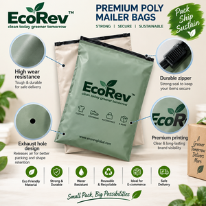 ถุงซิปเคลือบ PE EcoRev รุ่น ECO96 พิมพ์ลายซิลค์สกรีน รีไซเคิลได้ กันน้ำ ทนทาน บรรจุภัณฑ์พลาสติกสำหรับการขนส่ง - Product Image 2
